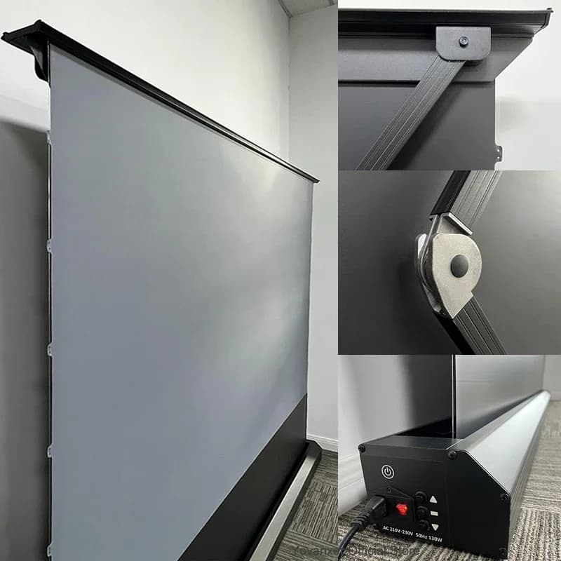 100" Electric Tension Floor-Rising Screen, ALR/CLR Ambient Light Rejecting, Motorized, for UST 3D/4K/8K Projectors
