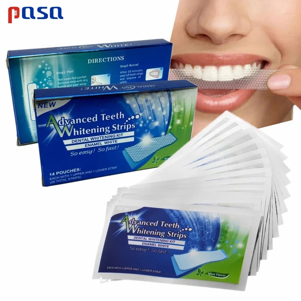 14/28pcs 3D Teeth Whitening Strips With Professional Effects Toothsets Soft Carbone Toothbrush