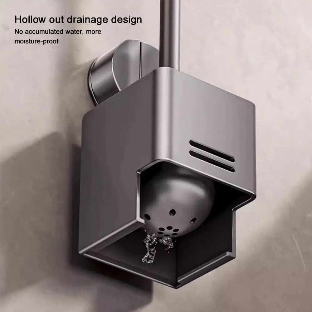 Design a ventosa Spazzola per WC a ventosa Scatola di scarico senza punzonatura Porta scopino per WC Uso domestico Montaggio a parete