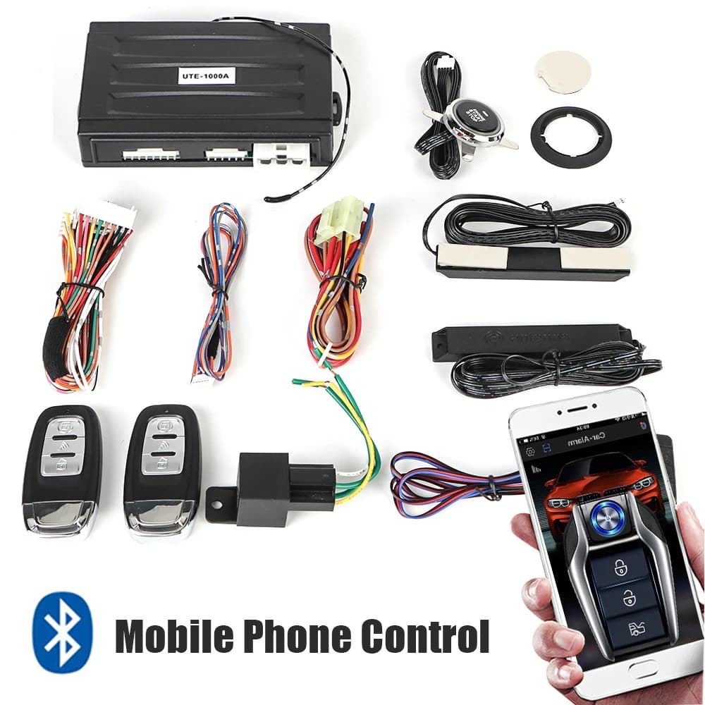 Universal Remote Startup Kit Auto Starter System without Key Smartphone Control Startup Systems to a Button