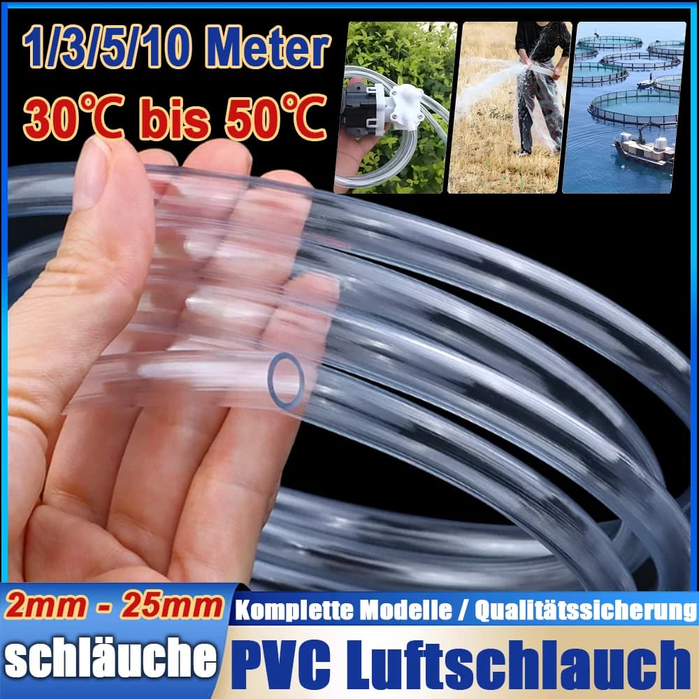 PVC Pipe Transparent Water Pipes Tube Hoses Aquarium Tubing Water Pump Houing Garden Hose 2 3 4 5 6 7 8 9 10 12 14 16 18 20 22mm
