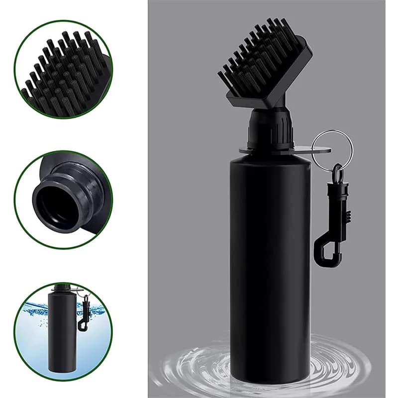Spazzola per la pulizia delle scanalature da golf con clip a scatto, strumento per la pulizia delle mazze da golf, spazzola per la pulizia delle scanalature, spazzola per mazze da golf.
