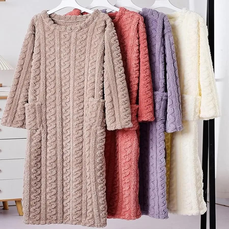 Women's Bathrobe Coral Padded Thickened Pijama Warm Winter Dress Students University Homewear Plus Size Women's Clothing C