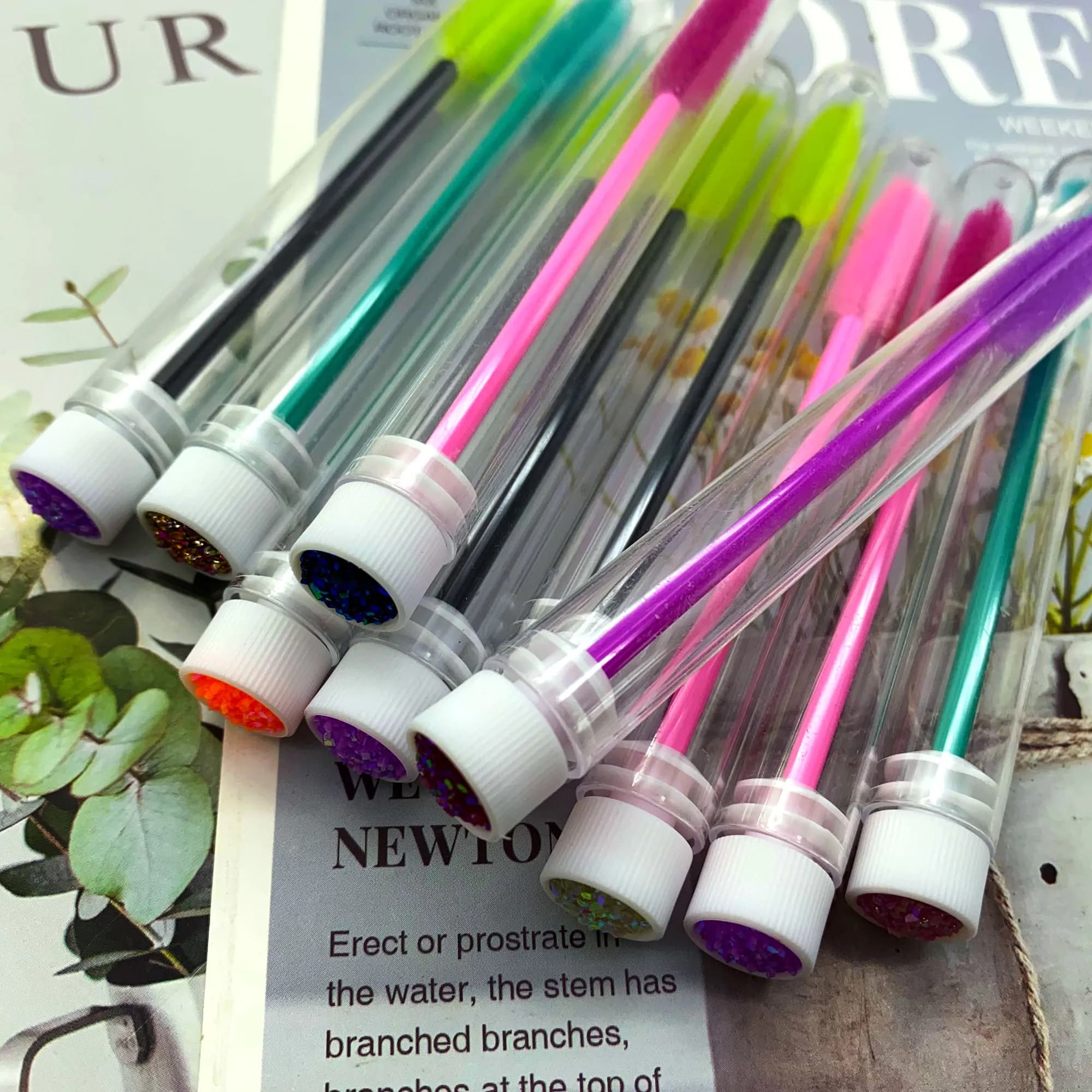 10 pezzi a prova di polvere pennello per sopracciglia tubo Mascara bacchette supporto per forniture per l'estensione delle ciglia tubi per pennelli per ciglia scintillanti