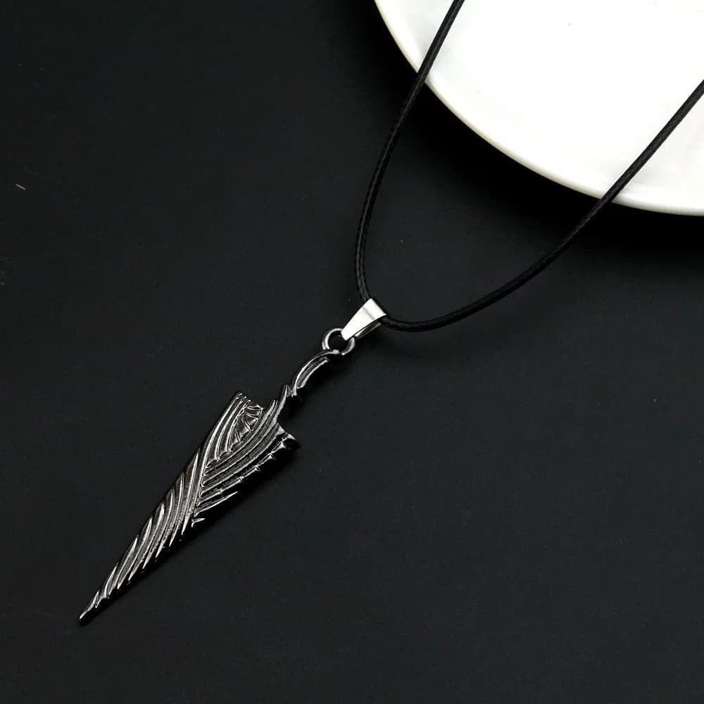 Game Hollow Knight Pure Nail Sword Bone Pendant Necklace Keychain Fashion Geometry Rope Chain Choker for Women Men Cool Jewelry