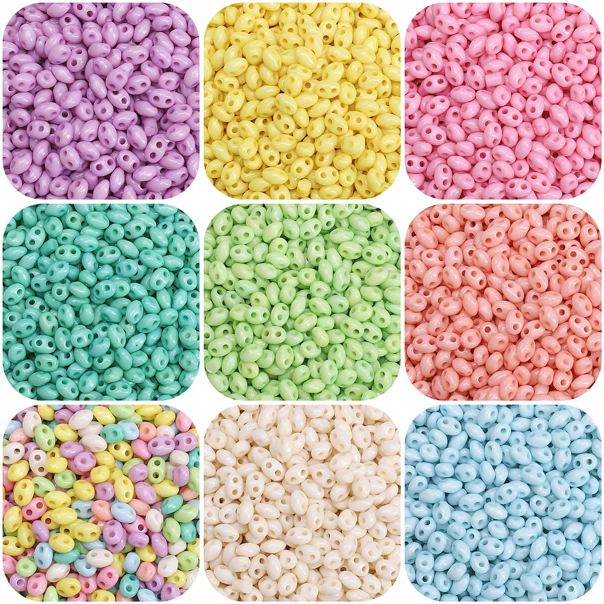 100/200pcs 6x4mm Cute Pig Nose Shape Beads Colorful Acrylic Beads for Jewelry Making DIY Accessories Necklace Loose Beads