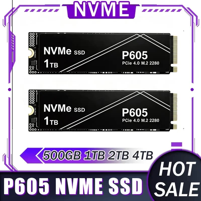 New P605 Portable SSD 500GB 1TB 2TB 4TB PCIe 4.0 Gen4 High-Speed NVMe External Solid State Drive for Gaming PC, Laptop, PS5