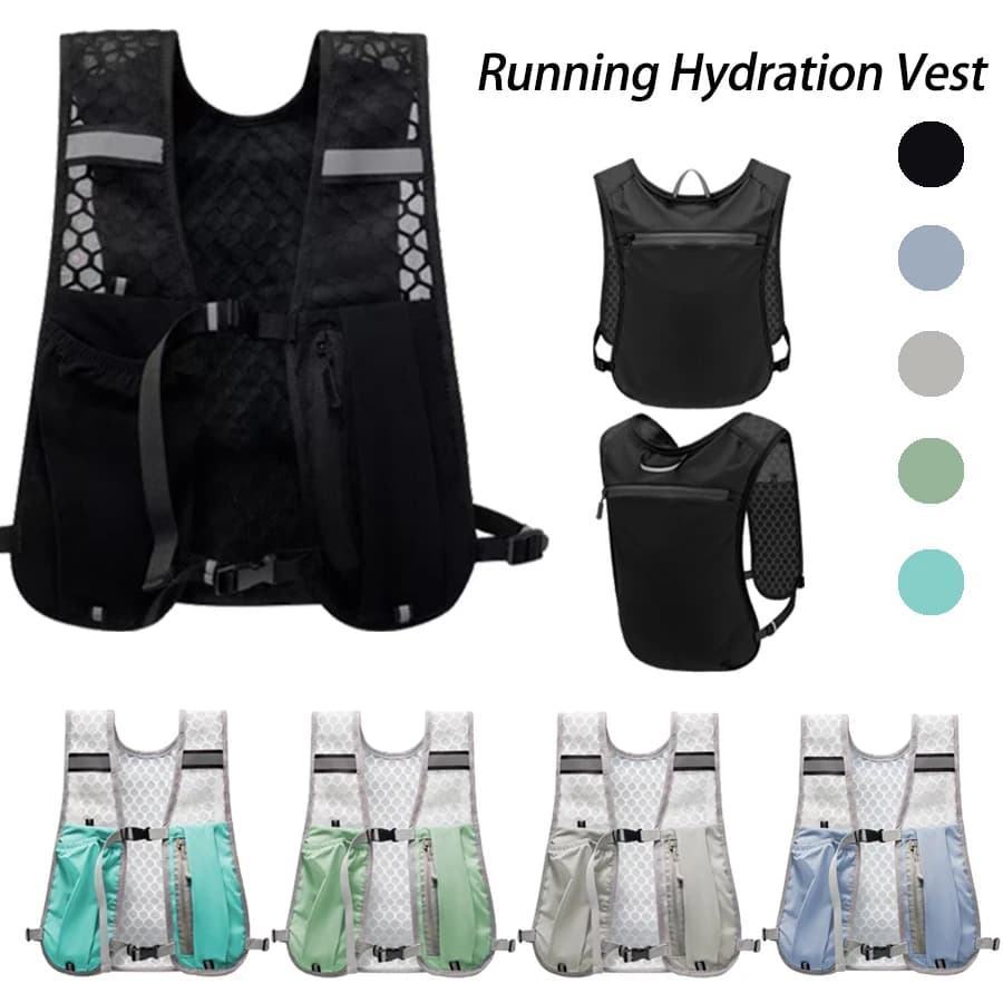 Running hydration vest backpack for hiking, cycling, marathon, light pouch with phone pocket