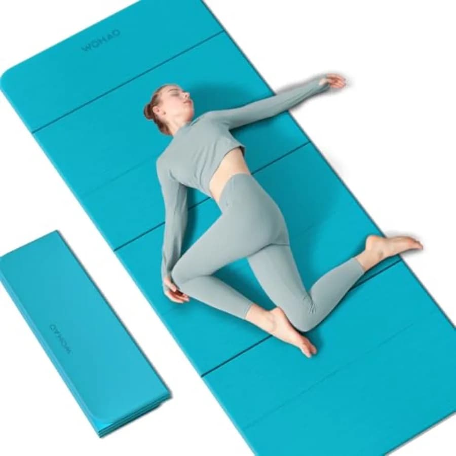 Folding Yoga Mat 7-Fold 74x31 - 0.31 Thickness Poles, Extra Largo Anti-slip Exercise Mat for Travel, Yoga, Pilates, Meditation