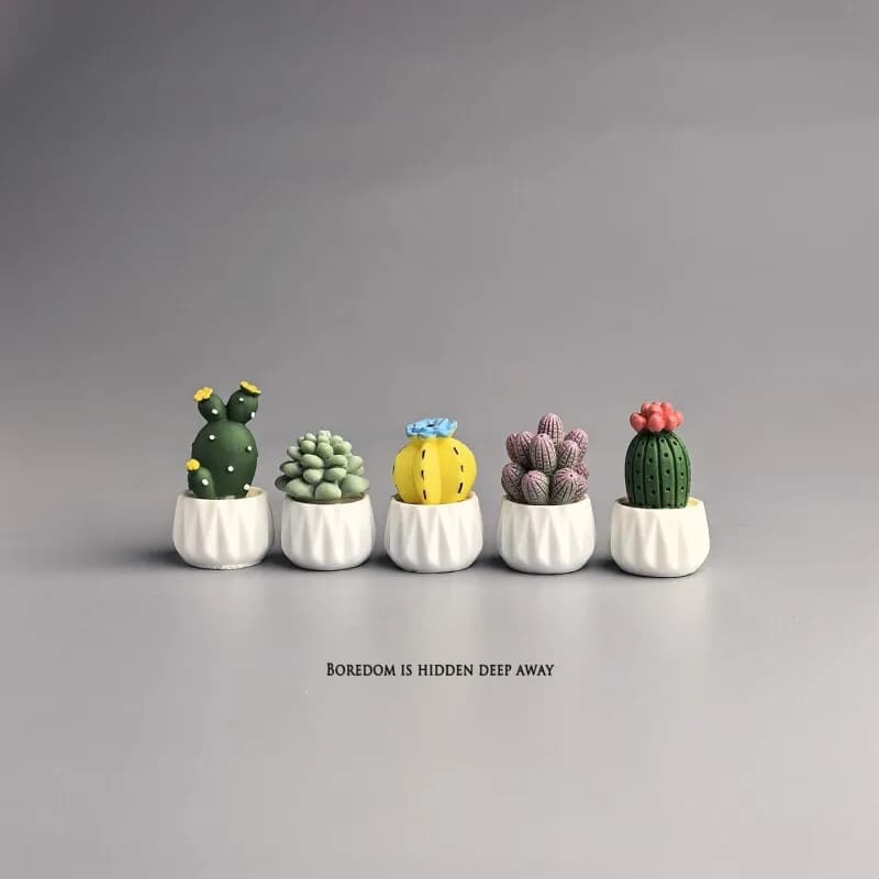 Potted Cactus Succulent Mini Workstation Office Desk Ornament Cute Emotional Healing