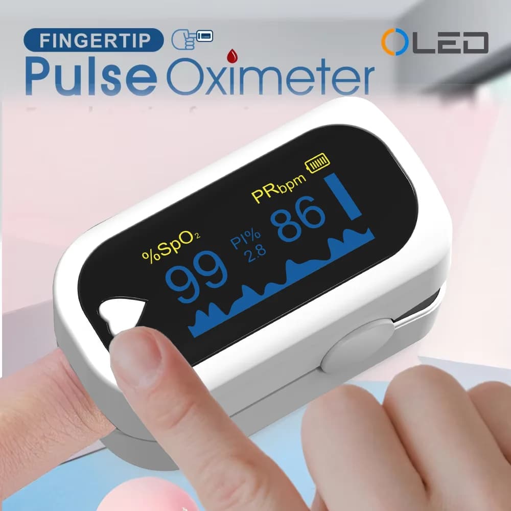 Pulsossimetro da Dito, Monitor per Ossigeno nel Sangue, Misuratore di Saturazione, Monitor per Frequenza Cardiaca, Pulsossimetro per Bambini e Neonati