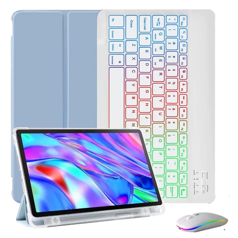 Custodia per Lenovo Tab M10 Plus 3a generazione 10.6 ''TB128FU TB125FU Custodia per tastiera con portapenne Arcobaleno retroilluminato Teclado