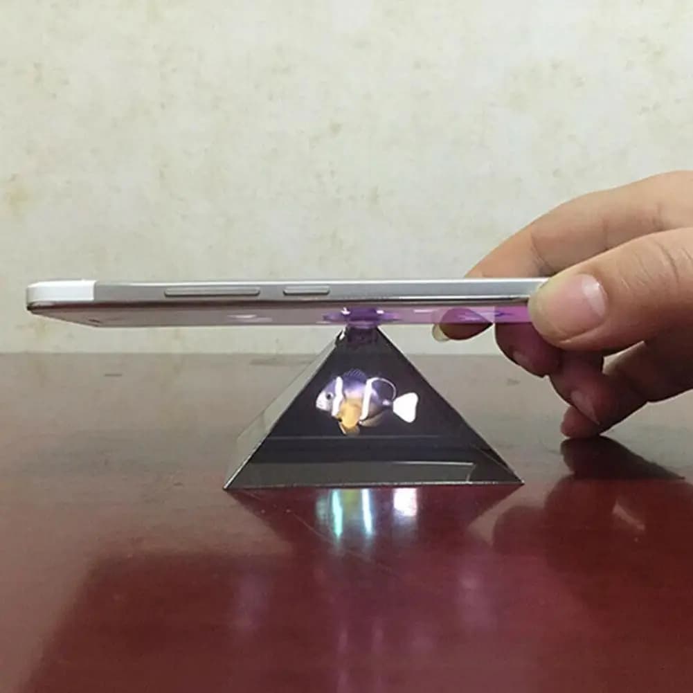 Proiettore olografico 3D per cellulare, tipo piramide, custodia per tablet, display per cellulare, per iPhone
