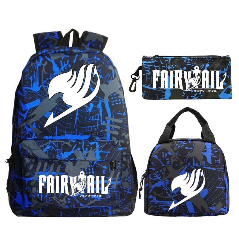 Anime Fairy Tail Backpack 3pcs Set Children Manga School Bags Girls Boys Primary School Bookbag With Lunch Bag Pencil Bag Gifts
