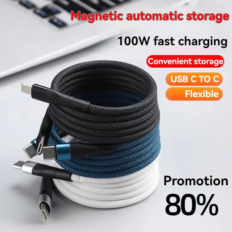 Cavo dati di archiviazione magnetica cavo da tipo C a tipo C per iPhone 15Plus CC caricabatterie a ricarica rapida cavo USB C per linea dati Xiaomi