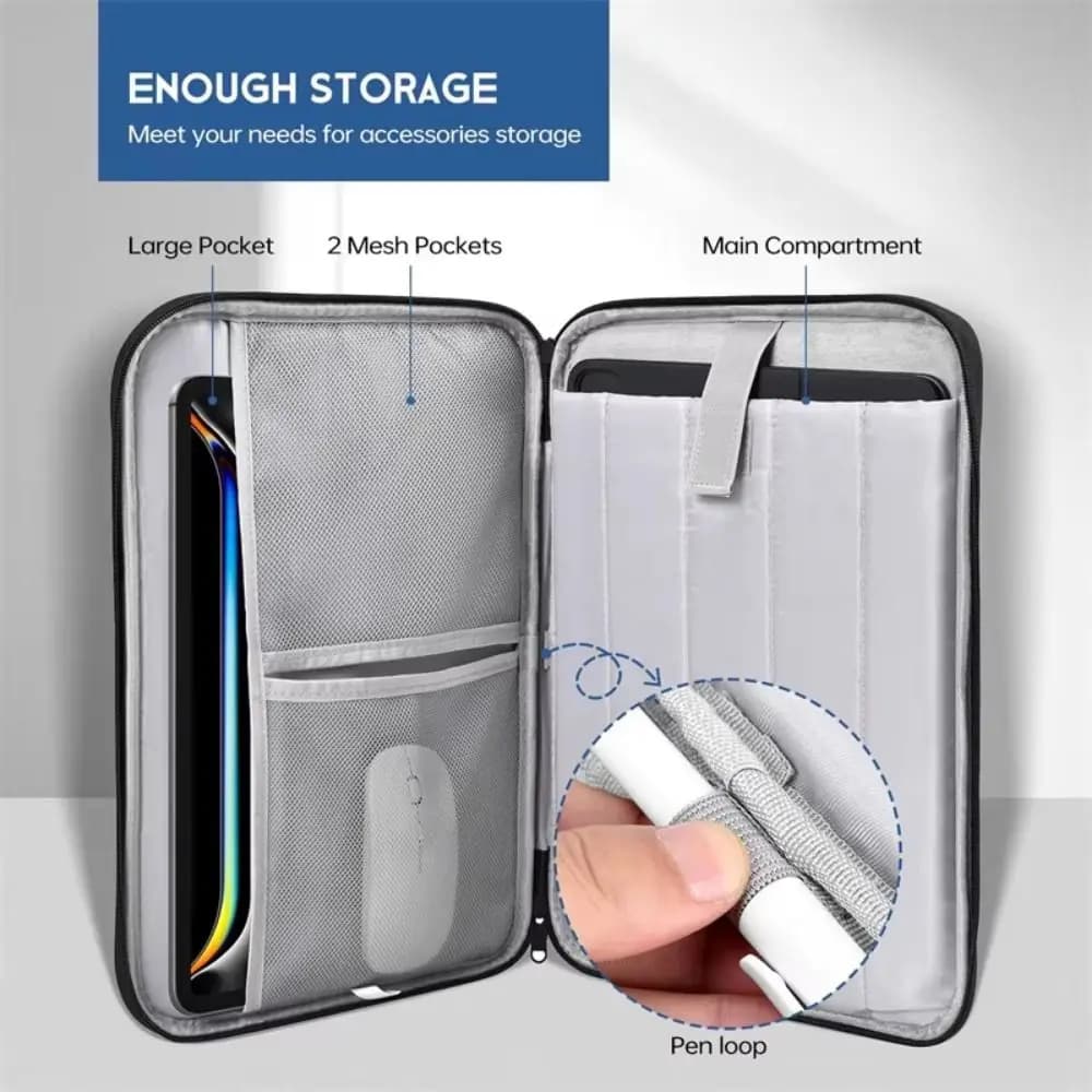 Borse per laptop portatili con maniglia, leggere e impermeabili, custodia per laptop con doppia cerniera, custodia multistrato per computer portatile, per uso in ufficio
