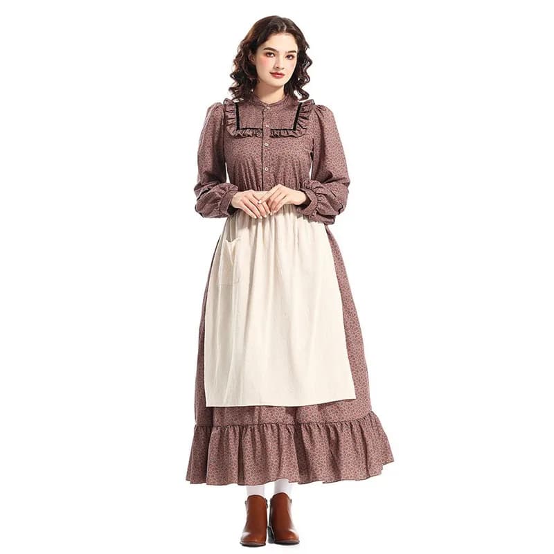 Costume di Halloween per Adulti, Abito da Cameriera Coloniale per Donna, Outfit Medievale Vittoriano, Gonna da Servitrice, Produttore Cinese