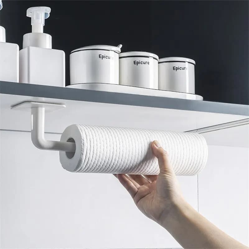 2 pezzi bianco da cucina con foro libero, gancio senza traccia, scaffale, scaffale, ripiani, coperchio per pentola, portabicchieri, portaoggetti da cucina