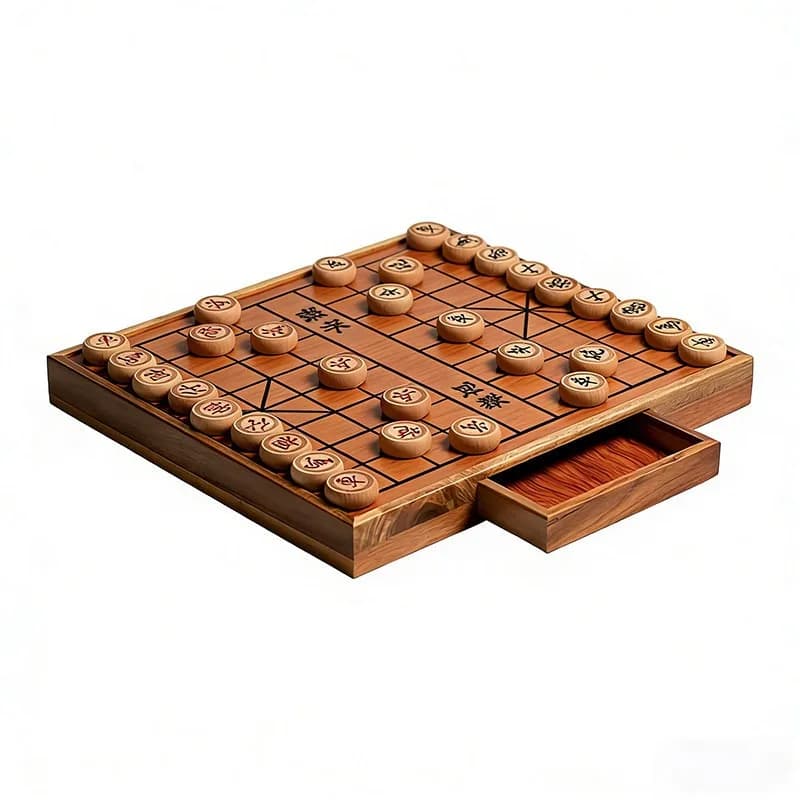 Set completo di scacchi con scacchiera in legno massello di mogano, grande, per adulti