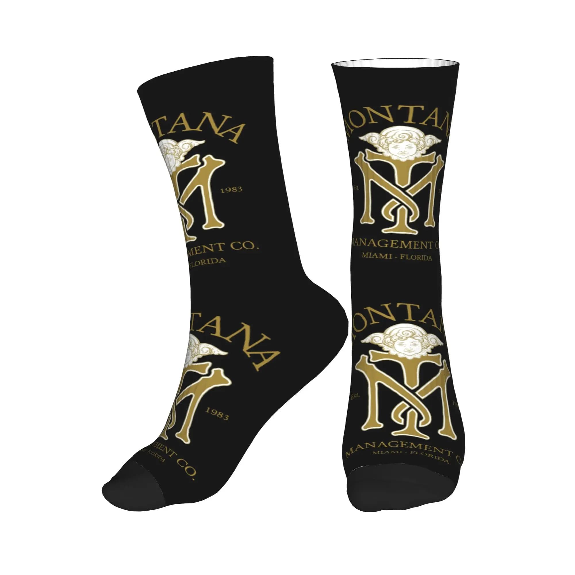 Fashionable Scarface Tony Montana Socks for Men and Women, Basketball Sports Socks with 3D Printing Pacino Gangster Movie