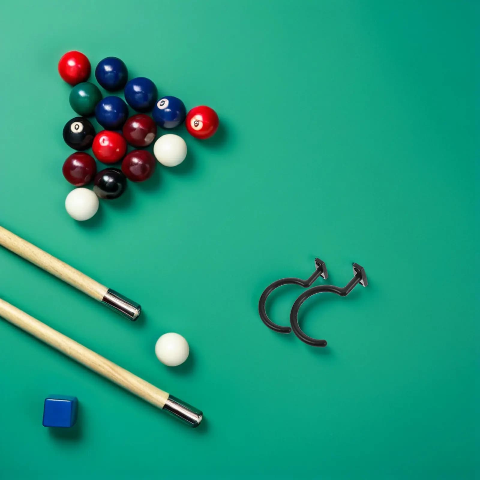 4 Pezzi Gancio Laterale in Metallo per Stecche da Biliardo, Salvaspazio, Montabile, in Ferro, per Stecche da Snooker, Ganci e Rastrelliere Triangolari