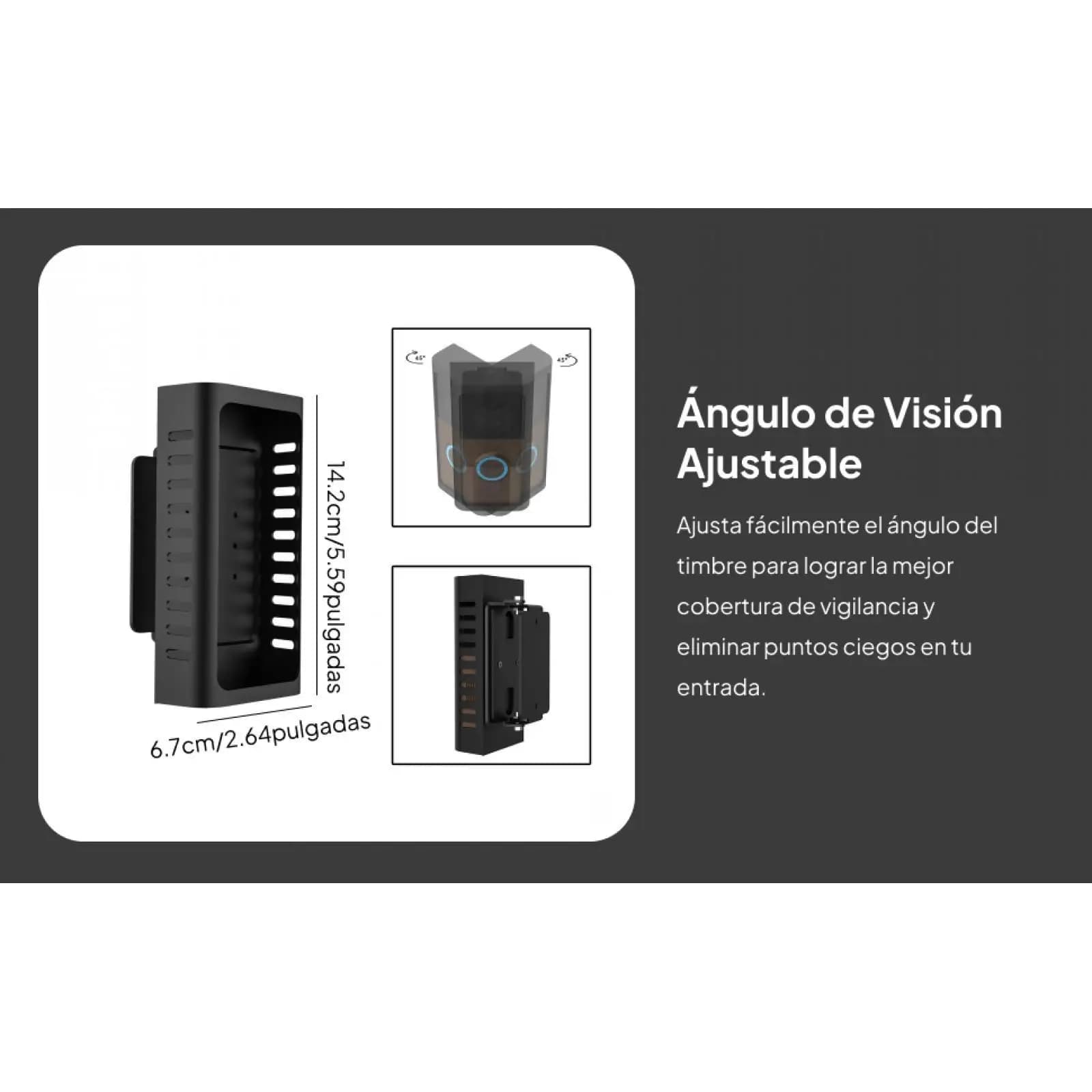 Supporti per videocitofono antifurto, sinistro e destro 45 ° Copertura della scatola di protezione completa regolabile per videocitofono 1/2/3/4 corridori