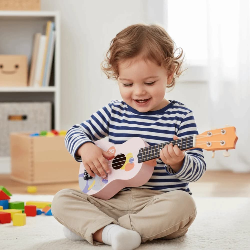 Ukulele da 21 Pollici con Corpo in Legno, 4 Corde, Mini Chitarra per Principianti e Studenti