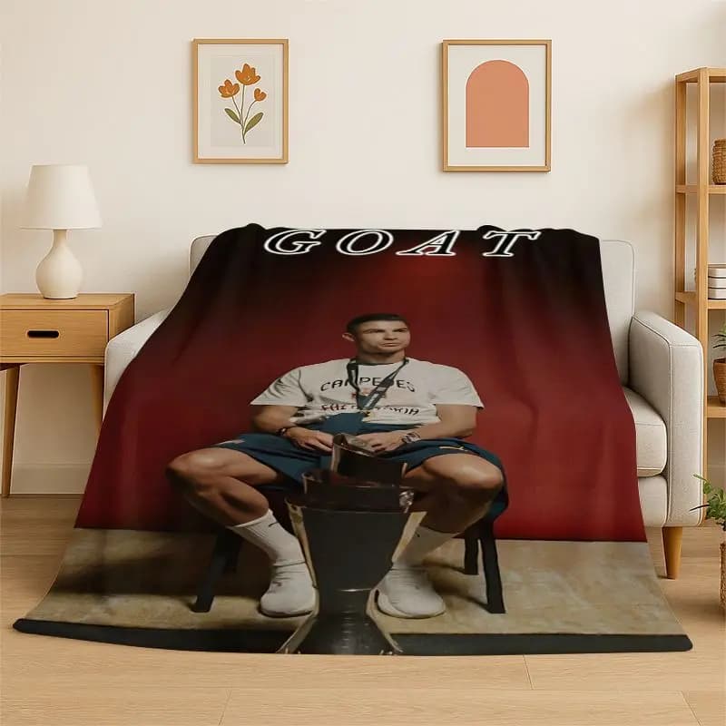 Football Star Goat R-Ronaldo CR7 Soft Flannel Throw Blanket,Cozy Blanket for Bed,Couch,Sofa,Bedroom,Living Room,Travel,Camping