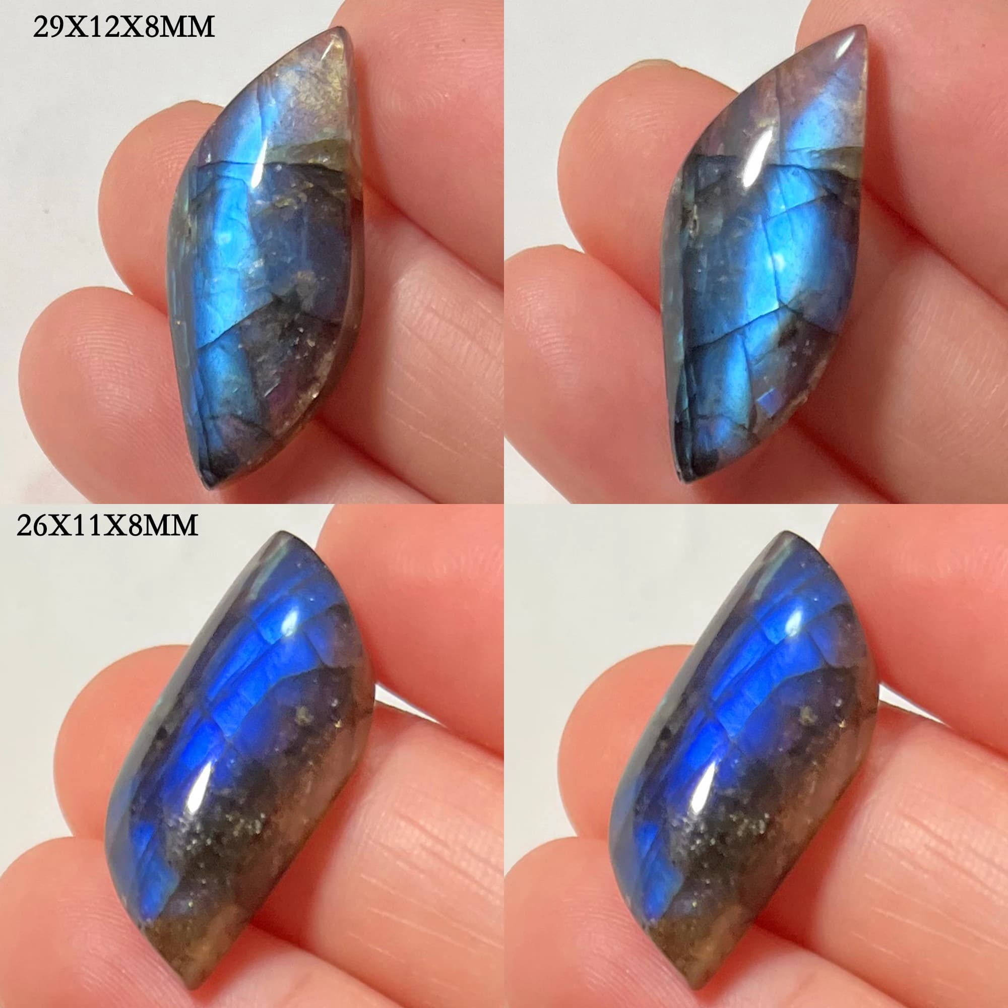 Perline Sciolte in Pietra Naturale, Forma Irregolare, Cabochon di Labradorite Blu-Viola, 2-4 Pezzi/Lotto
