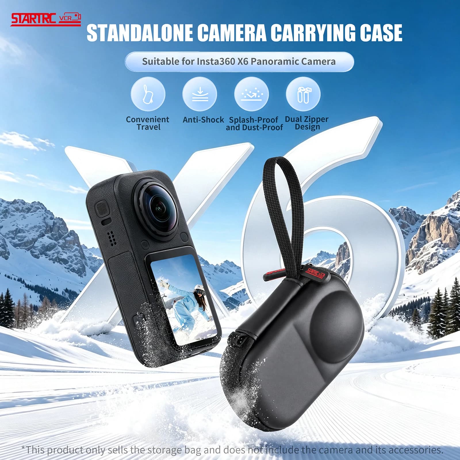 for Insta 360 X6 Portable Small Storage Bag Protective Cover Compact Hard Shell Storage Bag for Action Camera Accessories