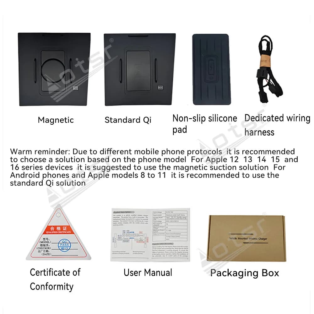 For Volkswagen Skoda Karoq 2022 Accessories for central console Wireless charger Pad Smart car accessories module