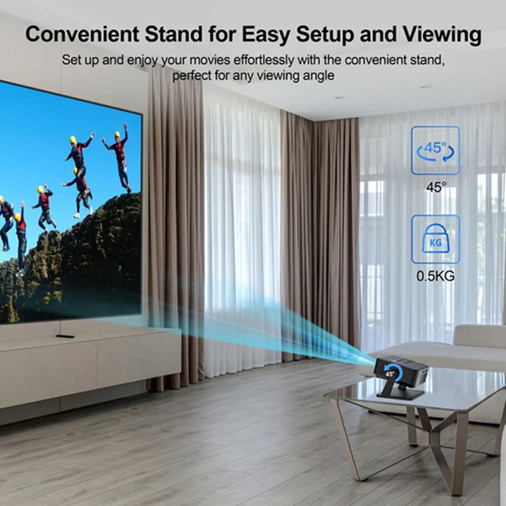 Proiettore a fascio Video 4K Portatile Android Bluetooth5.0 Altoparlante Wifi6 Smart Home Theater Tv Smartphone Nativo 720P SPINA UE