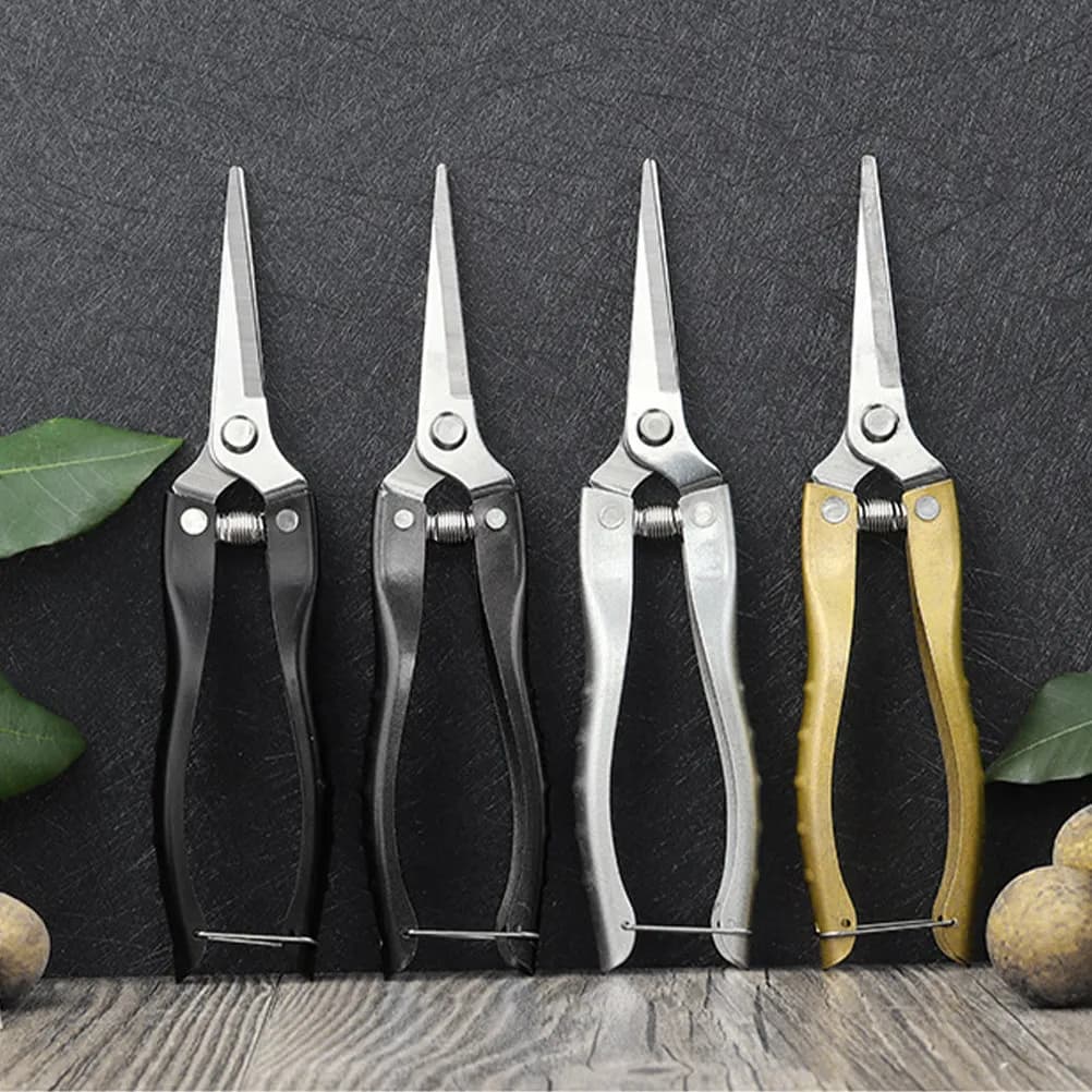 Set of 2 Power Scissors with Anti-slip Hergonomics Grip, Professional Metal Shears for Flowers and Plants