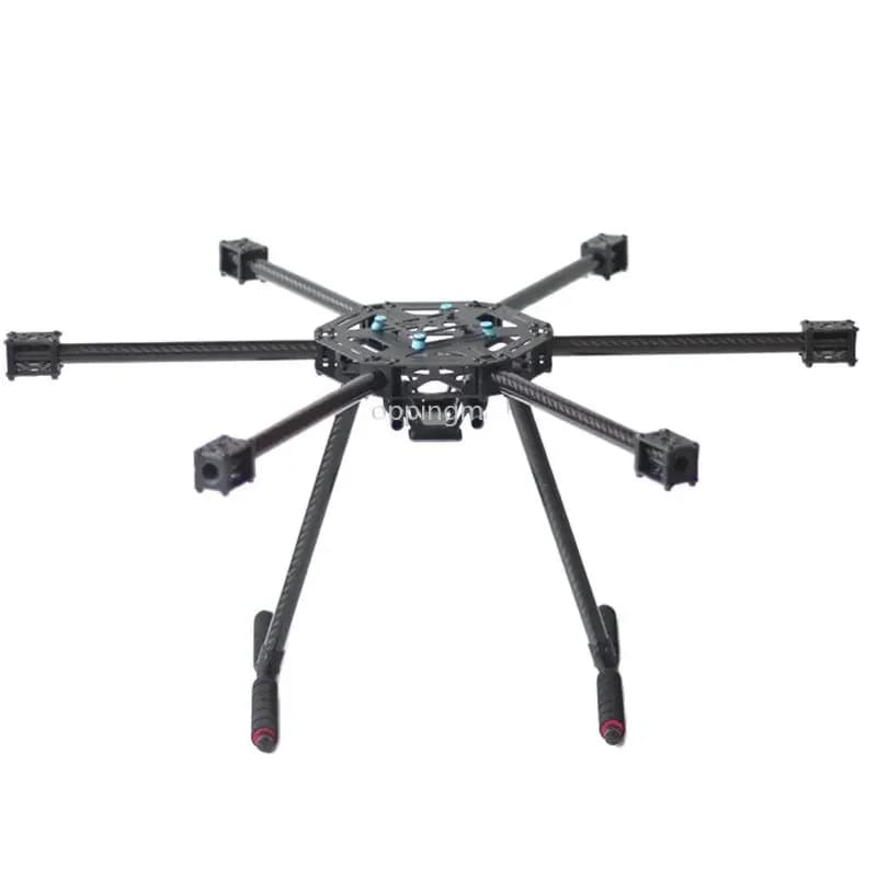 Hex6 X6-600 60 millimetri Hexacopter Telaio Aeromobili Multicopter di Vetro In Fibra di Carbonio con Landing Skid per FPV