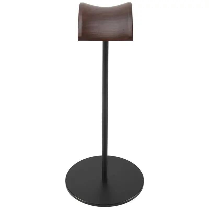 2 headphone supports, headphone support made of walnut and aluminum wood, natural walnut headphone support with base- ABIU