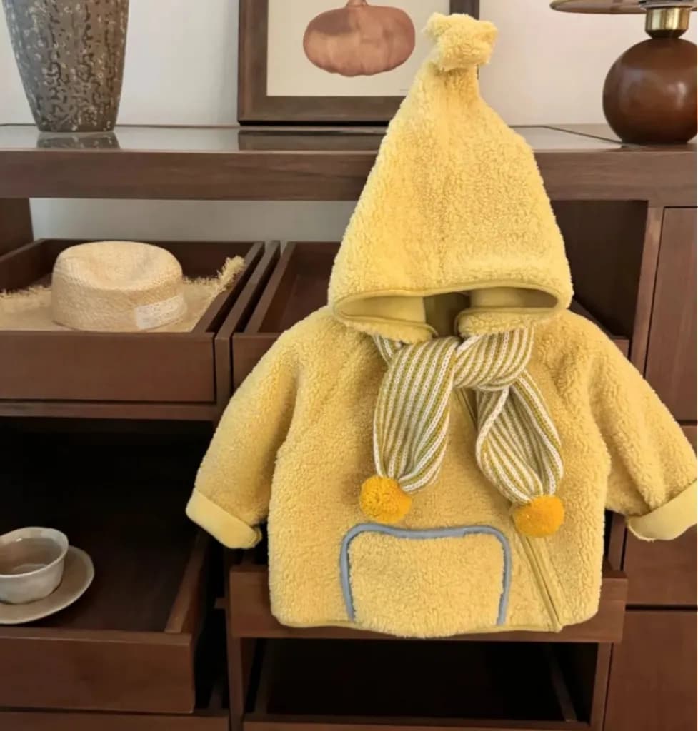 New Boys and Girls zipper Jacket Autumn and Winter Children's Baby Warm and Velvet Coat Clothing Top Korean