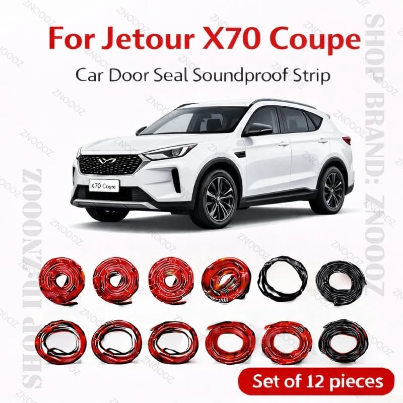 Car Door Seal Strip Rubber Double Layer Soundproof Dustproof Waterproof Door Weatherstrip 12PCS Set For Jetour X70 Coupe