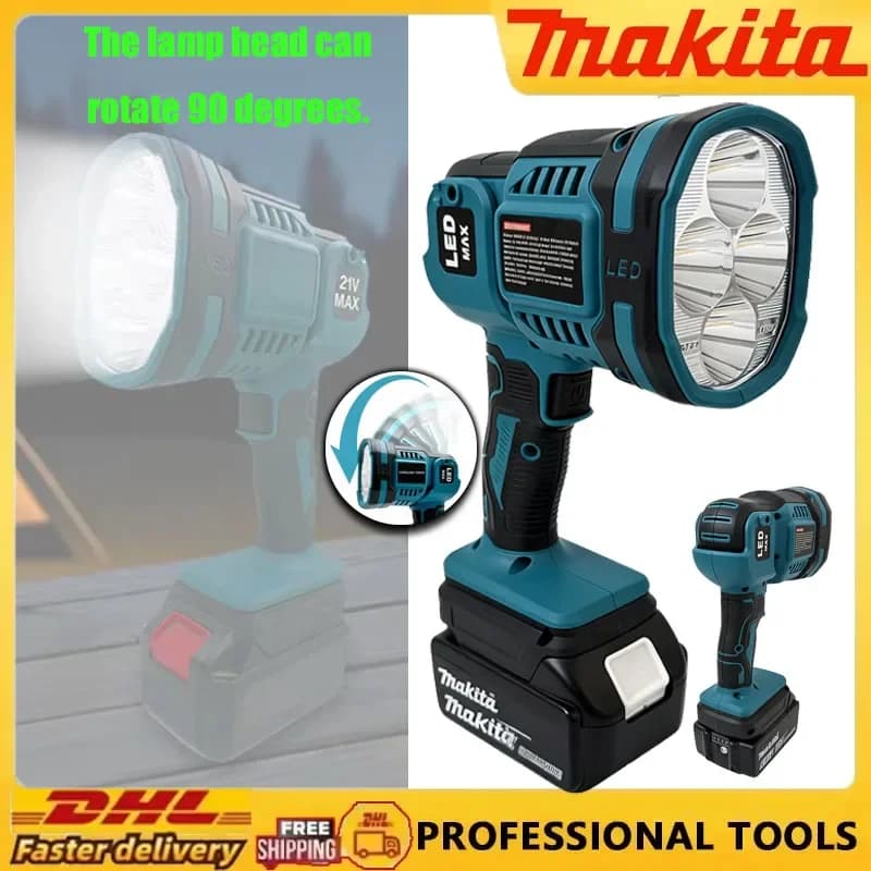Cordless LED Flashlight Portable Lantern Emergency Lamp Spotlight 3 Mode Outdoor Light Lithium Night Lamp For Makita 18V Battery