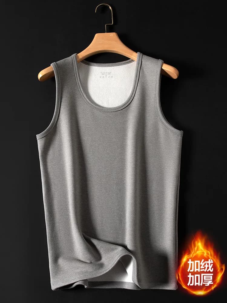 Men's thermal underwear vest in winter fleece thickened thermal vest in German velvet warming upper underwear
