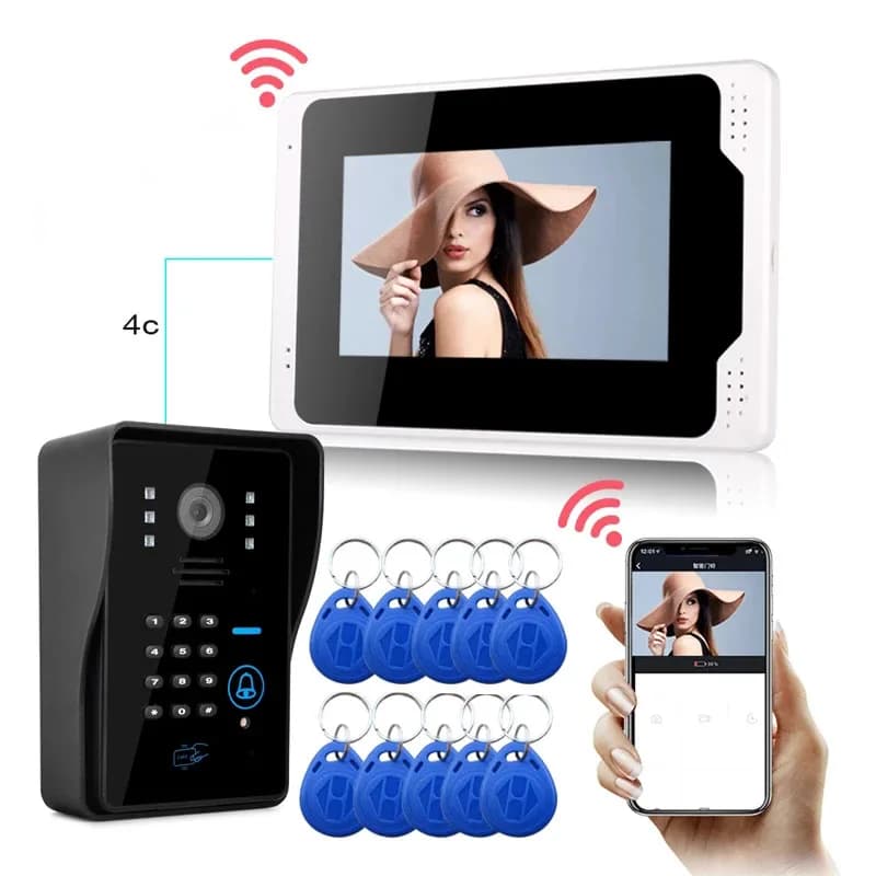Telecamera antipioggia citofono visivo Audio bidirezionale sblocco remoto videocitofono citofono visivo intelligente per la sicurezza dell'appartamento domestico