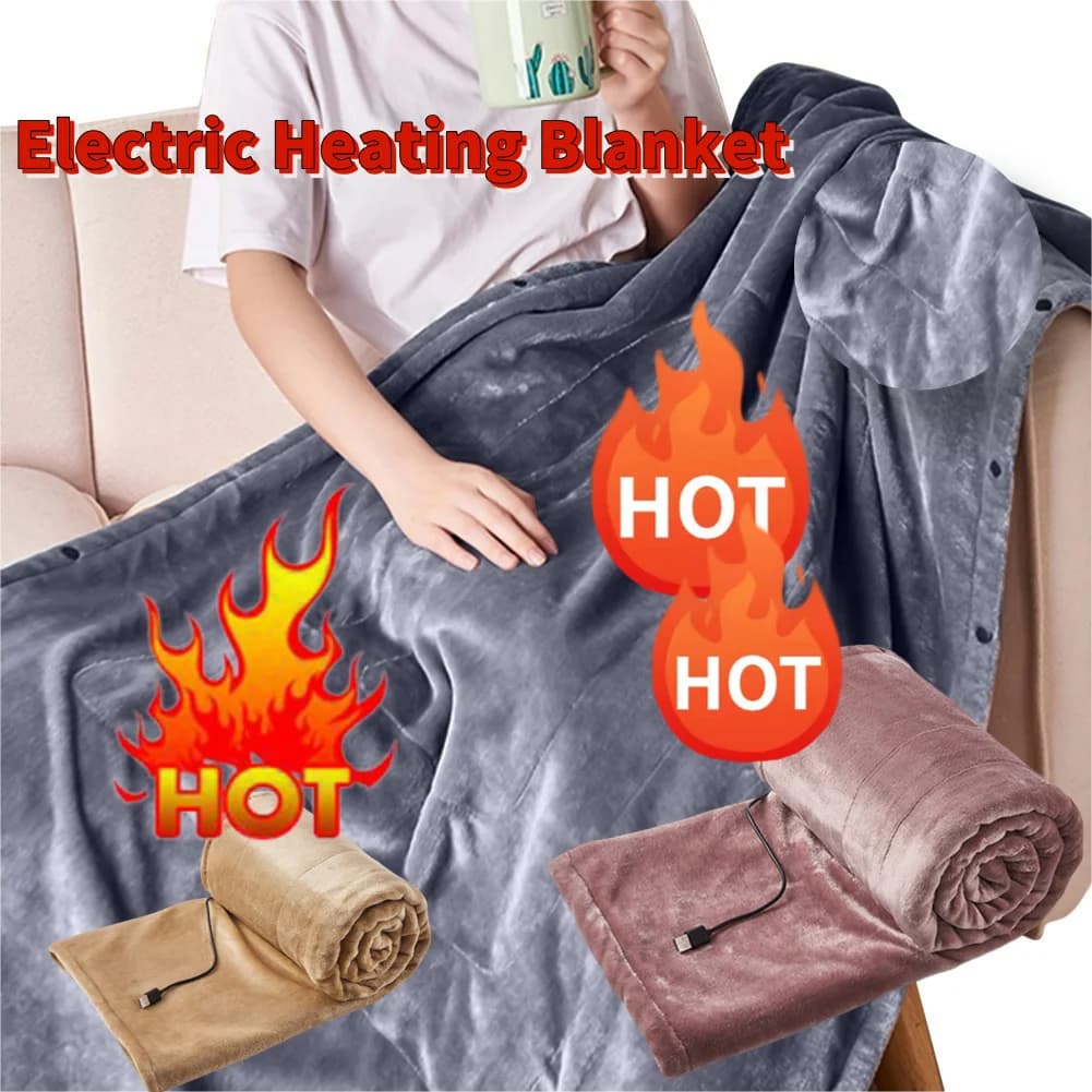 Coperta Elettrica Riscaldante 39 X 31 Pollici, Misura Singola, in Flanella Corallo, Riscaldamento Rapido per Casa e Ufficio