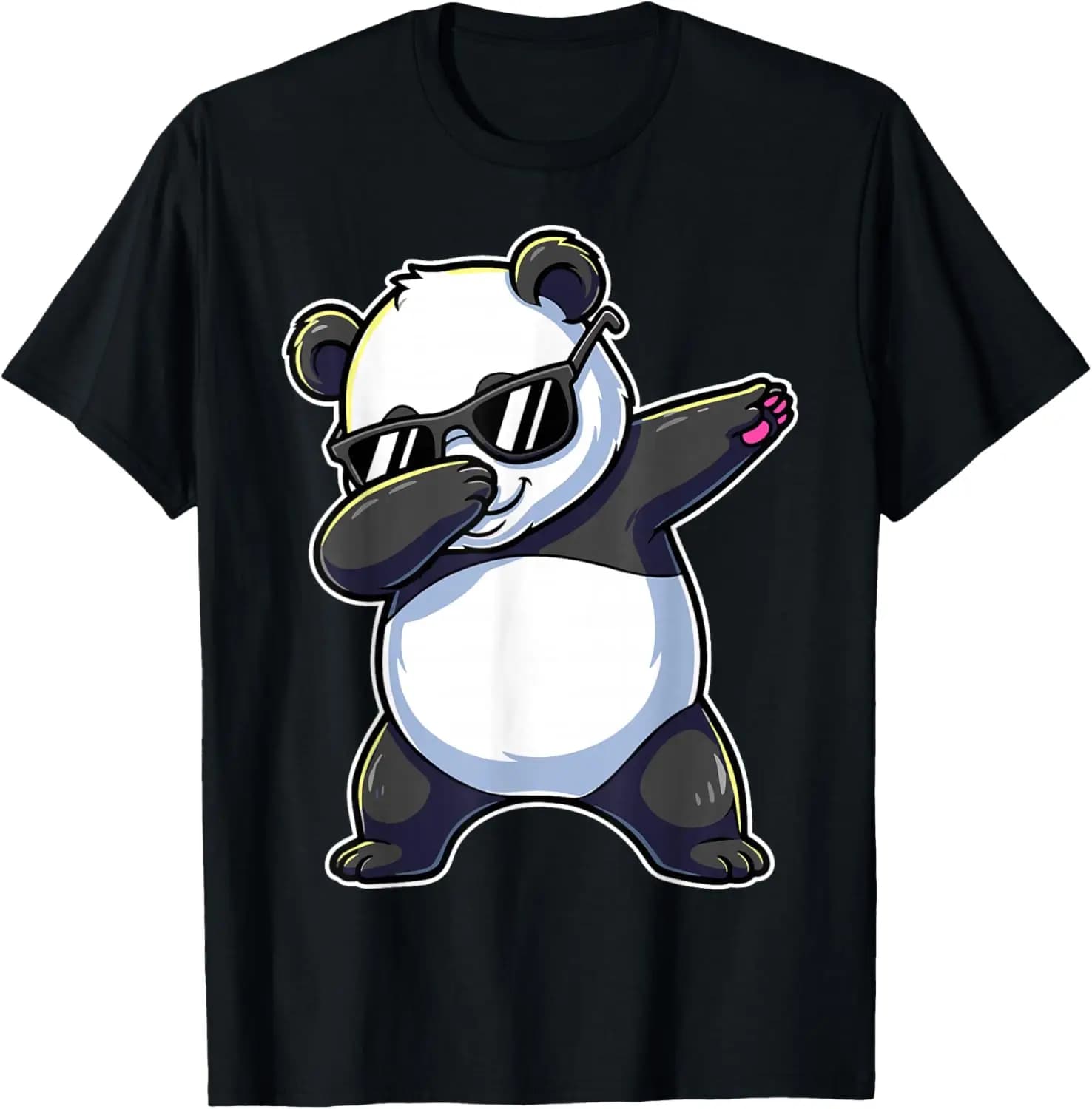 Dabbing Sunglasses Panda Bear Animal T-Shirt Creative, Unique Prints, Comfortable, Soft, Breathable, Cute, Birthday Gift, Personalized, Round Neck, Cute, Funny, Fashion, , With Women's and Men's