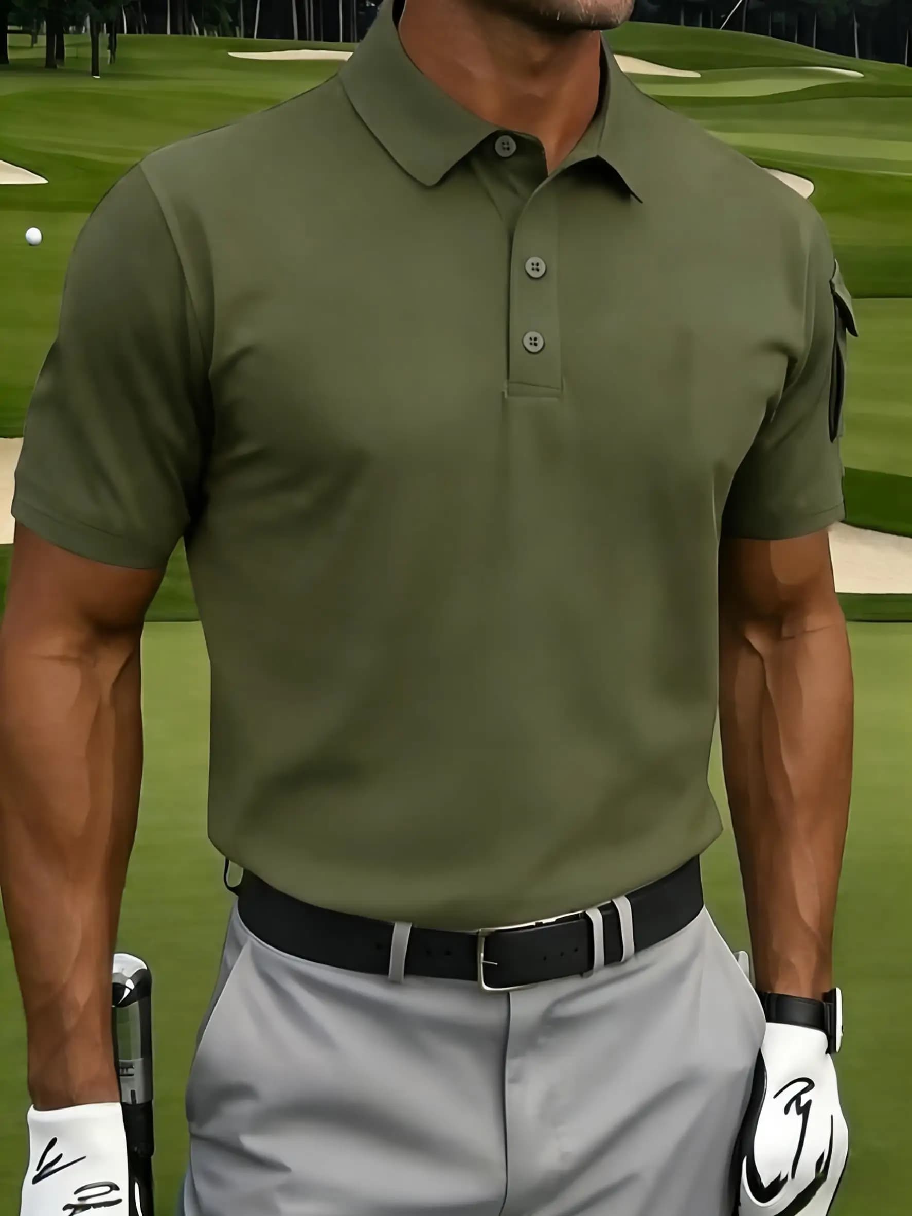 Polo Revers da Uomo, Maglietta Casual per Esterni, T-shirt Basica da Uomo, Maglietta a Maniche Corte Versatile, Comoda Maglietta Estiva da Golf, T-shirt Semplice