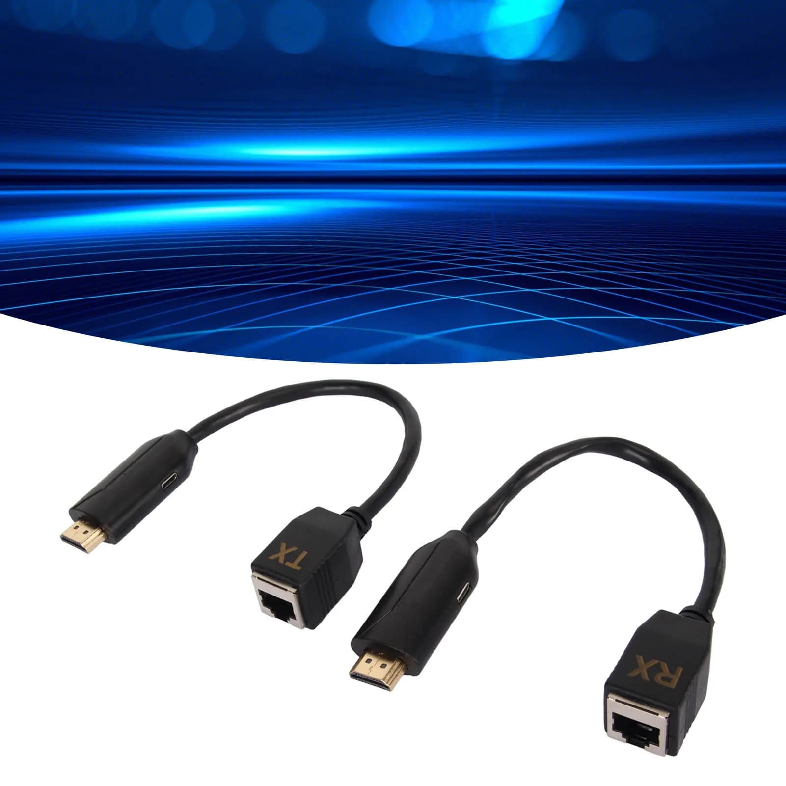 Extension cable for HD media interface, transmitter and Ethernet receiver HD RJ45 stable without delay, 1080p 100‐240V for game console