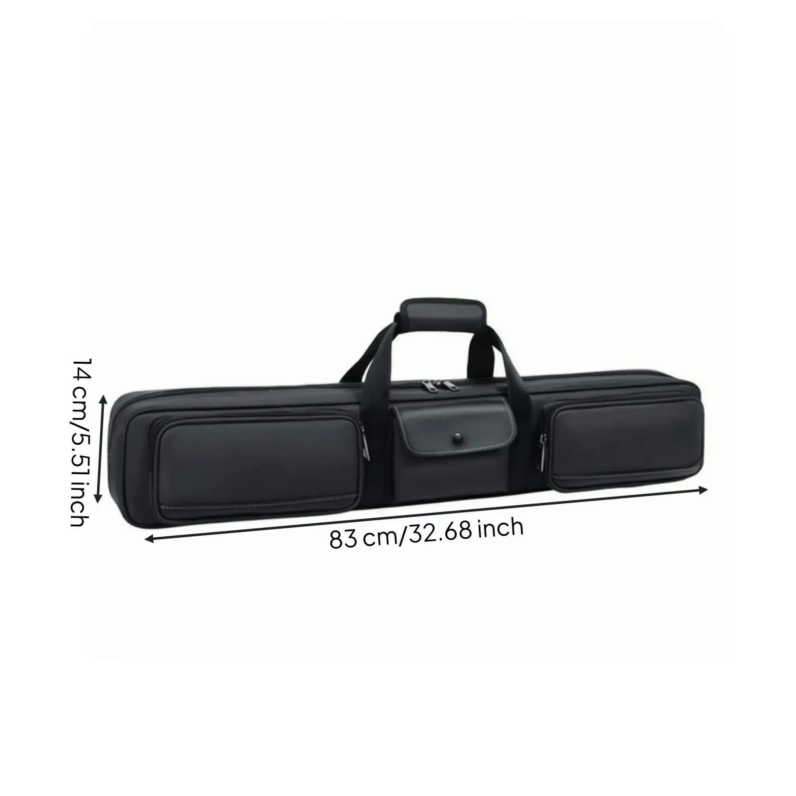 Sturdy Billiard Cue Case Bag for Pool Stick Storage with Top Handle and Zip Pockets