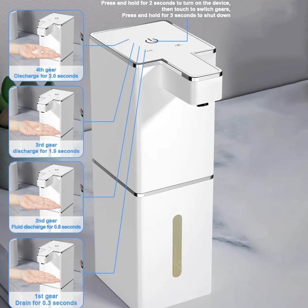 Dispenser automatico di sapone con sensore a infrarossi, dispenser di sapone schiumogeno ricaricabile USB per la casa e il bagno
