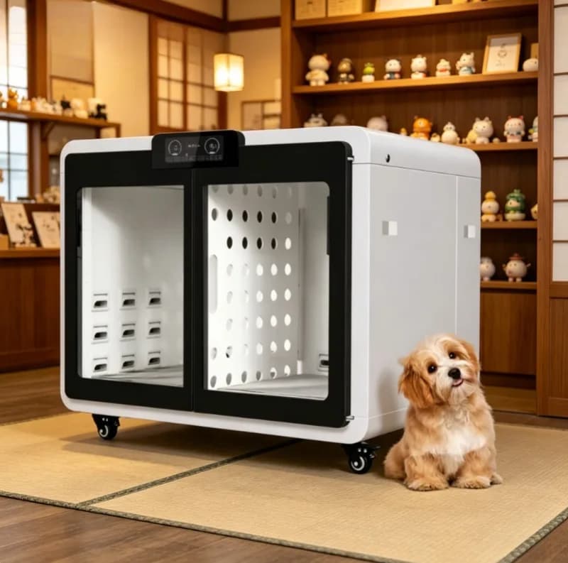 Dryer for pet hairs with heat control, anti-noise design and complete kit for quick drying and healthy skin