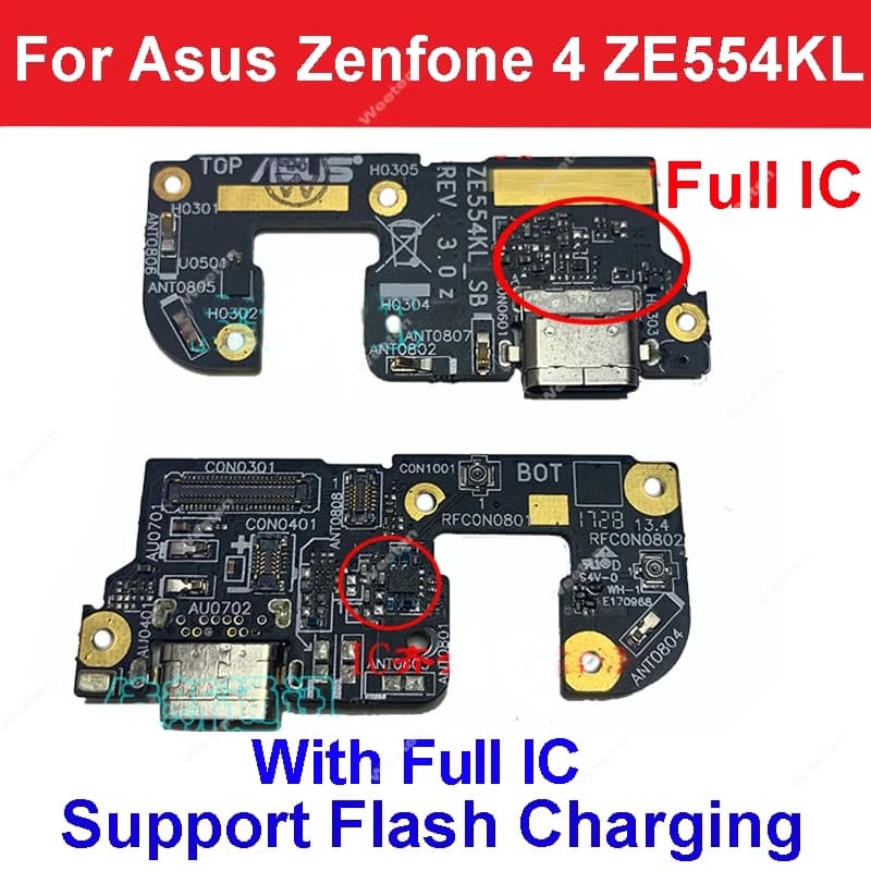 Per ASUS Zenfone 4 ZE554KL porta USB caricabatterie Dock Plug connettore scheda di ricarica cavo flessibile Mic microfono scheda parti di ricambio
