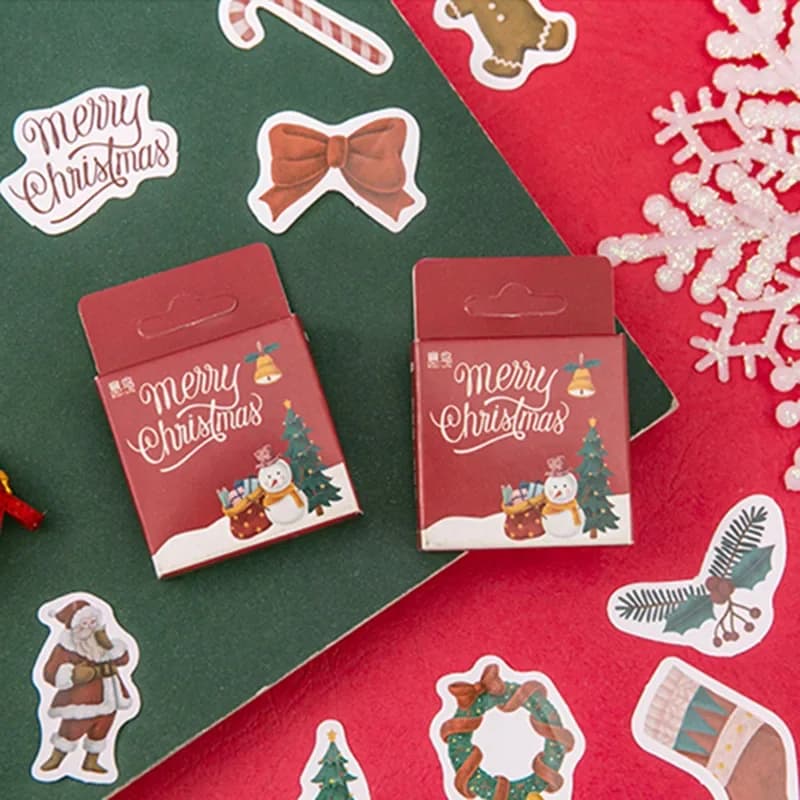 45 pz/scatola Buon Natale Adesivi Confezione Regalo FAI DA TE Etichette Kawaii Ufficiale Planner Adesivi Scrapbooking Notebook Diario Decorazioni