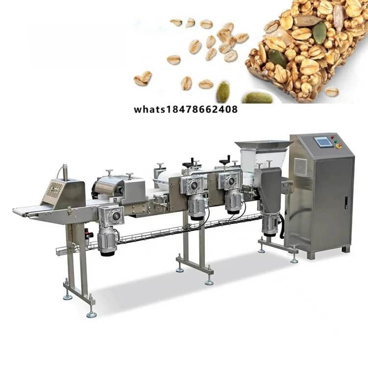 Energy Cereal and Grain Bar Process Production Line Oat Protein Walnut Kernel Candy Bar-extrusora Forming Cut Machine